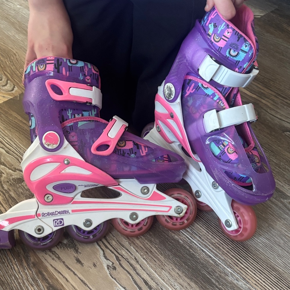 Purple and Pink Kids Skates
